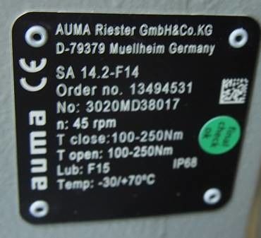 SAR 14.2-F14 AUMA อะไหล่เครื่องดําเนิน AUMA