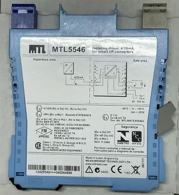 MTL5546 MTL ไดรเวอร์แยกสําหรับเครื่องวางตําแหน่งวาล์ว HART® ขนาด 420mA พร้อมการตรวจสอบความผิดพลาดสาย