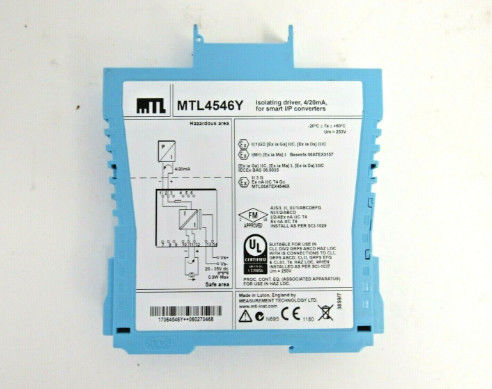 MTL4546Y อุปกรณ์ MTL ระงับไดรเวอร์สําหรับ 4 หมื่น 20mA HART วัลล์ฟตําแหน่งที่มีการตรวจสอบความผิดพลาดสาย