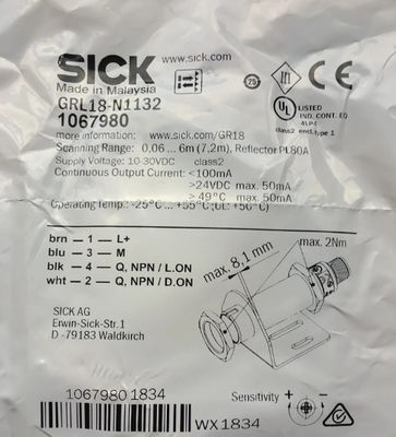 SICK GRL18-N1132 เซ็นเซอร์ไฟฟ้าแสง GR18 ความยาวคลื่น 650 nm