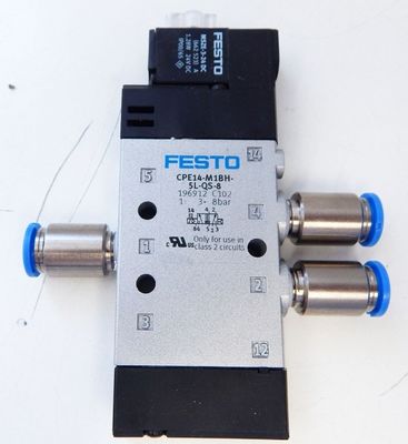 Festo CPE14-M1BH-5L-QS-8 วาล์วแม่เหล็ก ไม่ใช้งาน/OVP พร้อมการขับเคลื่อนไฟฟ้า
