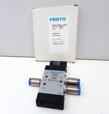 Festo CPE14-M1BH-5L-QS-8 วาล์วแม่เหล็ก ไม่ใช้งาน/OVP พร้อมการขับเคลื่อนไฟฟ้า