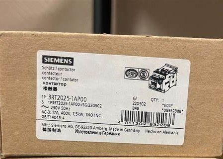 Siemens 3RT2035-1AP00 Contactor with 1 NO 1 NC Auxiliary Contacts Screw Terminal ขนาด S2 6.6W ที่ AC ในสภาพการทํางานร้อน