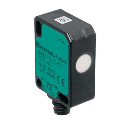เซนเซอร์ตรวจจับตรงด้วยเสียงฉีด Ultrasonic ของ Pepperl Fuchs UB100-F77-E2-V31 ความช้าในการตอบ ≤ 50 ms น้ําหนัก 10 g