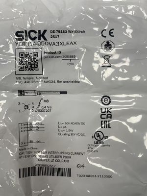 SICK YF8U14-050VA3XLEAX สายเคเบิลเซ็นเซอร์ / เครื่องดําเนินการ