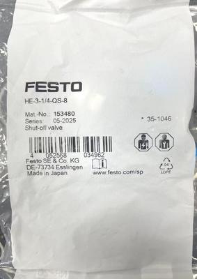 Festo HE-3-14-QS-8 ปุ่มปิด