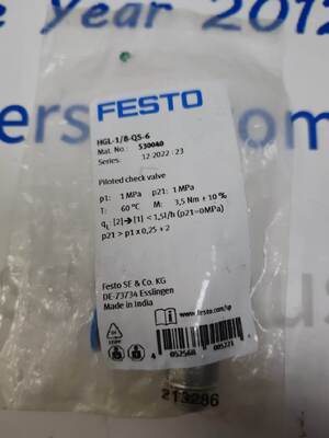 Festo HGL-1/8-QS-6 พีล็อตเช็ควาล์ว