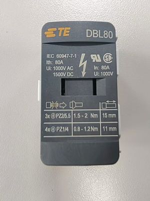 TE Connectivity / Entrelec DBL80 แบล็อกการกระจายพลังงาน ความผิดพลาดเส้นตรง 0.1% ความถี่การสลับ ≤ 10 Hz มาตรฐานอุตสาหกรรม