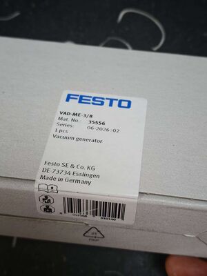 FESTO VAD-ME-38 เครื่องกำเนิดสุญญากาศ, ตัวดีดสุญญากาศแบบนิวแมติก